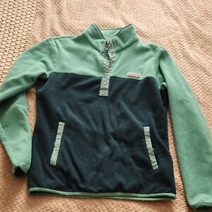 Columbia Green And Blue Two-Tone Fleece Sweatshirt